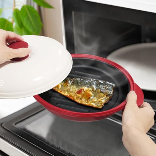 ヒロコーポレーション 電子レンジ調理器 焼き魚 焼き目がつけられる 調理器具 焼く 炒める 茹でる 煮る 蒸す 炊く 温め直す アレンジ レシピ集付き レンジグリル らくらクック